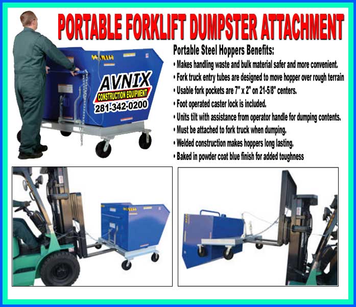 Portable Trash Forklift Dumpster For Sale Cheap